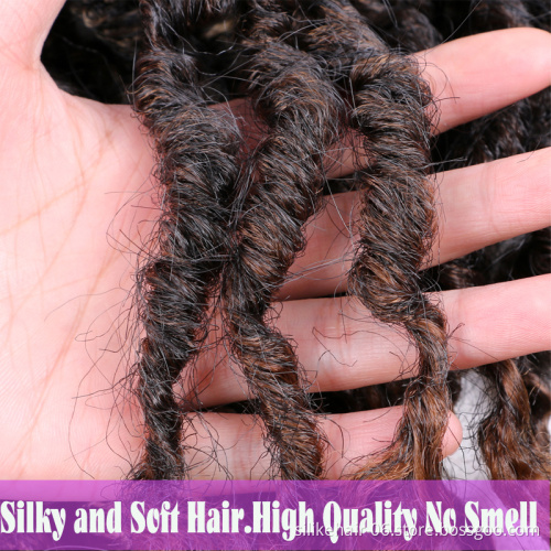 24inch Synthetic Goddess Locs Hair Extensions Faux Locs Crochet Wavy Hair Goddess Faux Locs Crochet Hair with Curly Ends braids